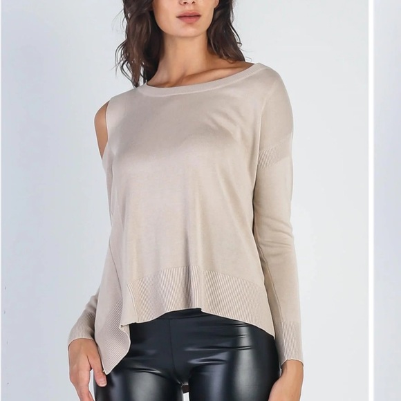 Cold shoulder oatmeal top womens - Picture 1 of 2